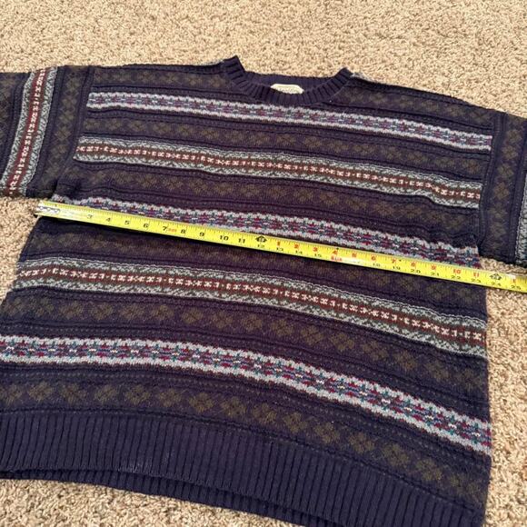 St. John’s Bay Cotton Acrylic Blend Grandpa Knit Y2K Retro Pattern Sweater Sz.XL - Picture 7 of 8
